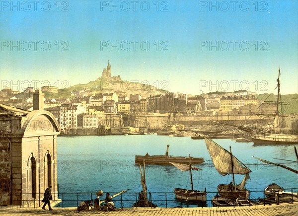 View of Notre Dame de la Garde and the harbour