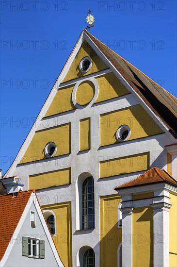 Pointed gable of the Jesuit Church of the Annunciation of the Virgin Mary