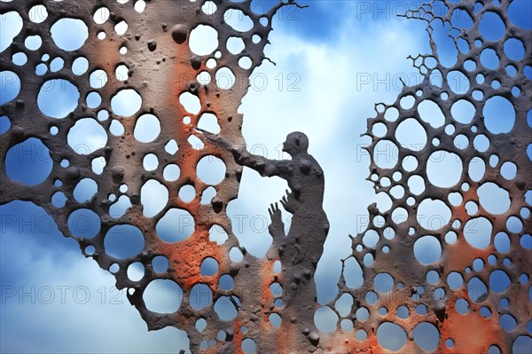 Esoteric man captured in a net of invasive blood vessels