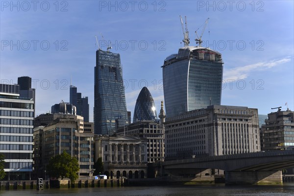 View of the banking district with new skyscrapers