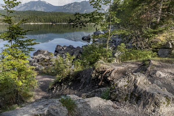 On the shore of the Eibsee lake