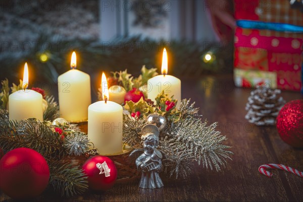 Advent wreath in front of window