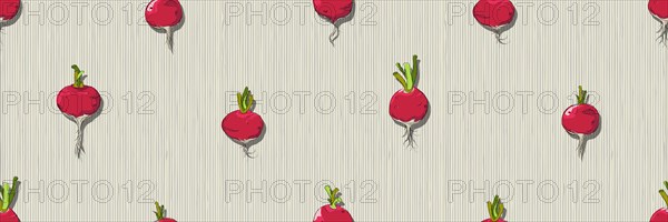 Hand drawn Radish seamless pattern