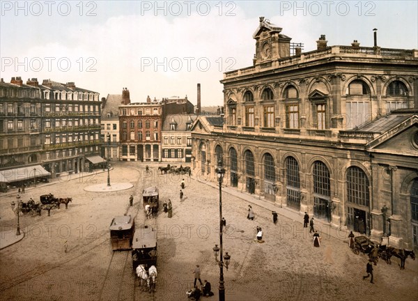 The railway station of Lille in 1890