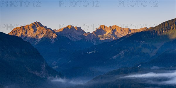 Stillachtal with early morning fog