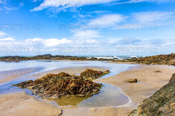 Rocky beach where sand