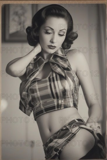 Portrait of a pinup rockabilly sensual woman ai generated high res picture