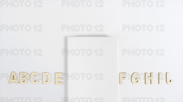 Cover mockup with alphabet
