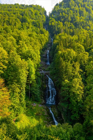 The Giessbach Waterfall on the Mountain Side in Brienz