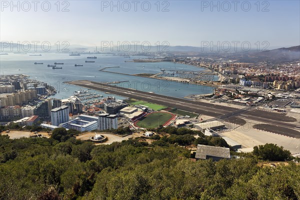 View from the Rock of Gibraltar of residential area
