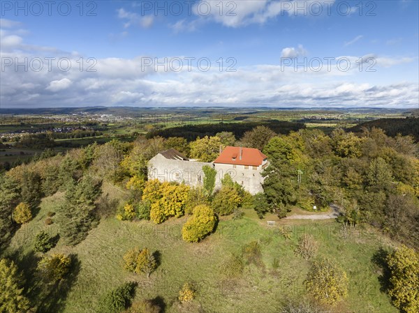 Aerial view of the castle Friedingen