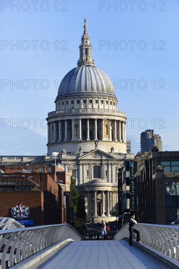 Millennium Bridge and St Paul's Cathedral in London