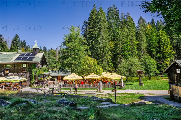 Historic guesthouse Trifterklause Schwellhaeusl at the Bavarian Forest National Park