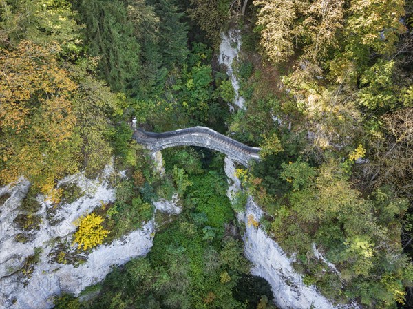 Aerial view of the arch bridge built in 1893