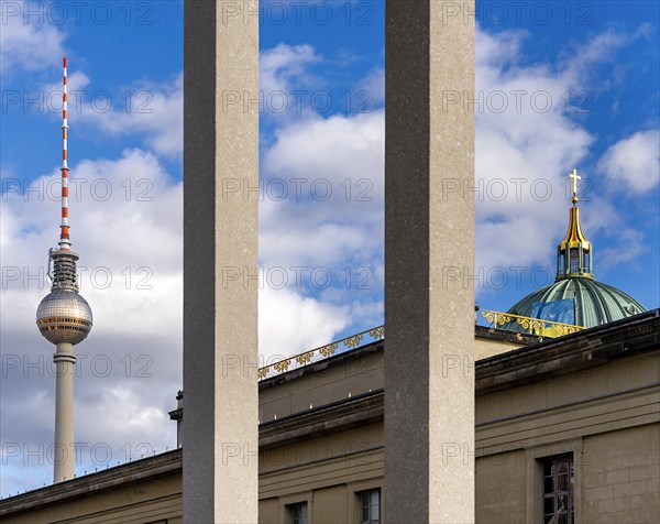View of the television tower and the dome of Berlin Cathedral