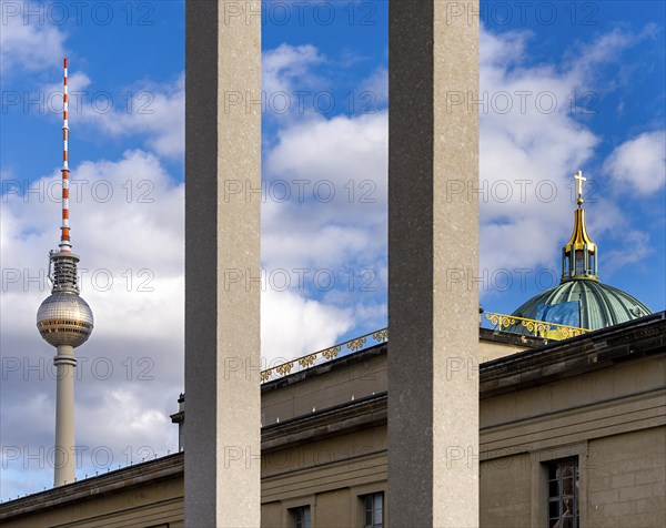 View of the television tower and the dome of Berlin Cathedral