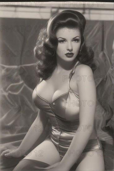 Portrait of a pinup rockabilly sensual woman ai generated high res picture