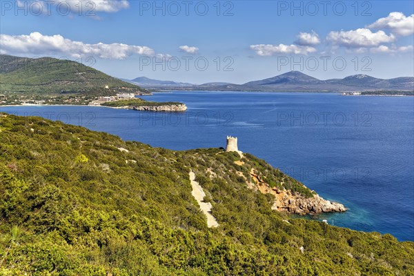 View of coastline with Bollo tower