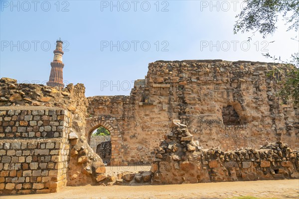 Monuments and buildings in the Qutub Minar complex in Delhi