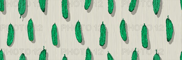 Hand drawn Cucumber seamless pattern