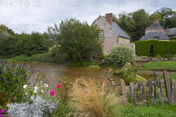 France's shortest river with old watermill