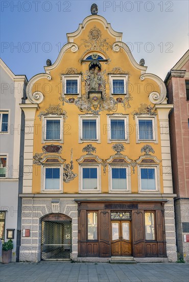 The former Jocham house with a statue of the Virgin Mary was once a wax-drawing factory