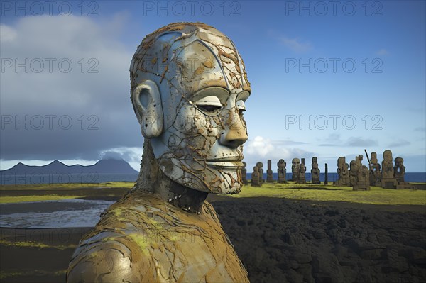 Esoteric statue on Easter Island
