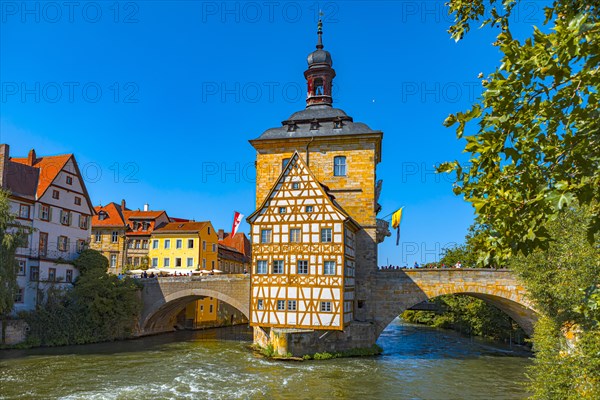 Regnitz and Old Town Hall in Bamberg