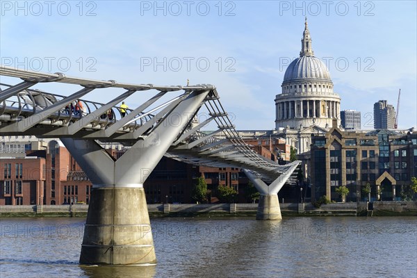 Millennium Bridge and St Paul's Cathedral in London