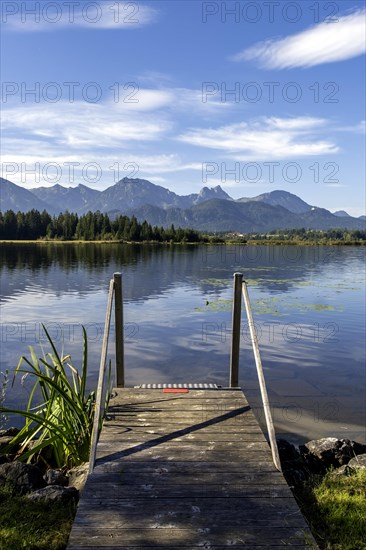 Wooden footbridge at Hopfensee