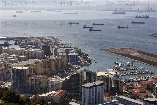 View from the Rock of Gibraltar to skyscrapers