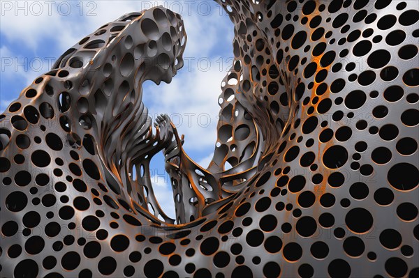 Surrealist bionic creatures in liquid metal