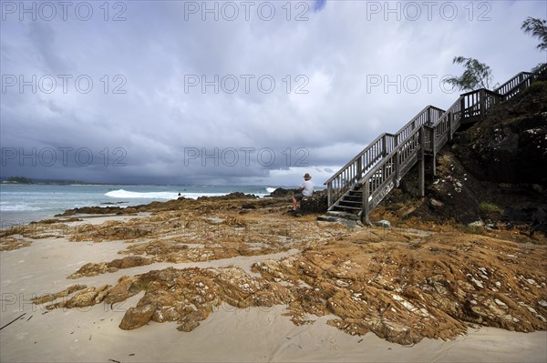 Man enjoying the morning atmosphere at Clarks beach