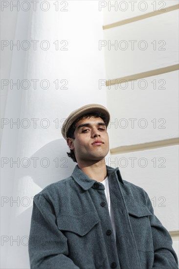 Medium shot serious man posing