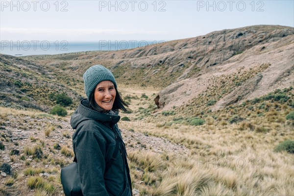 Woman is happy about the hike