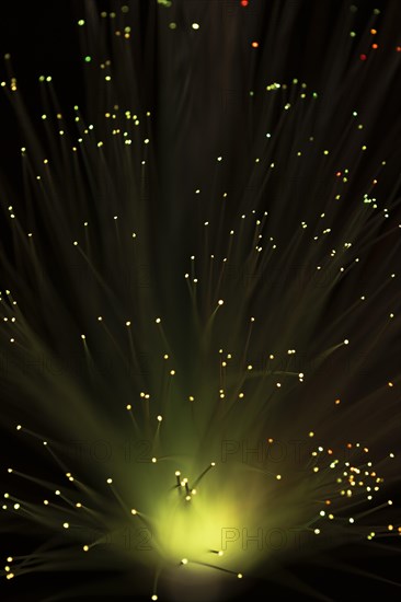 Abstract yellow small lights black screen