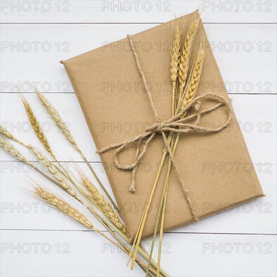 Carton box with wheat