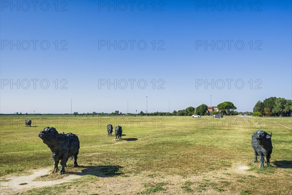 Buffalo sculptures in Parco Papa Giovanni