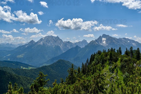 View from the Lattengebirge to the Watzmann and Hochkalter with the rest of the Blue Ice Glacier