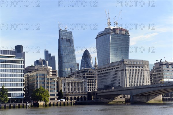 View of the banking district with new skyscrapers