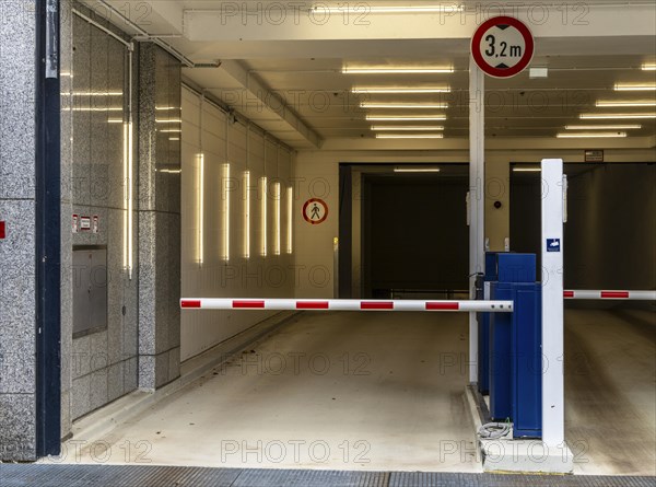 Closed barrier at the car park exit