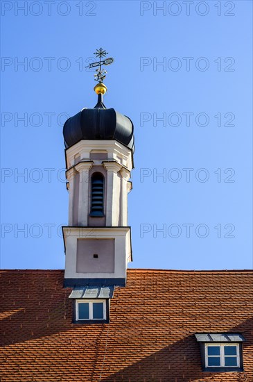 Turret with weather vane on the Kloster-Herz-Jesu and Maria-Ward-Institute