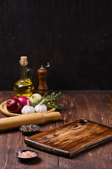 Empty wooden cutting board