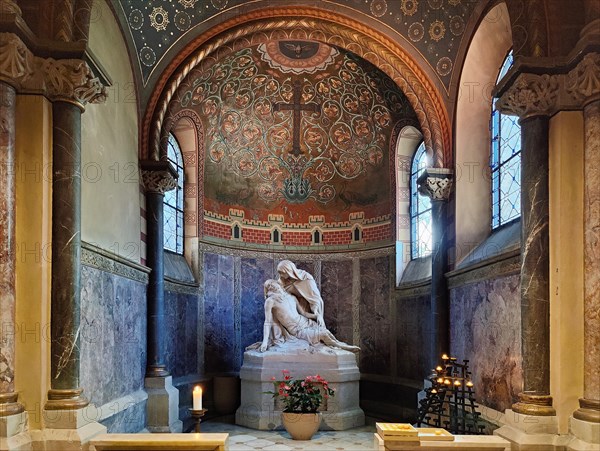 Pieta chapel with reconstructed painting