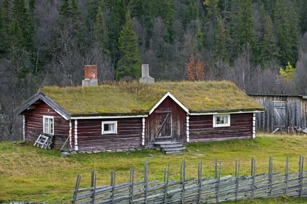 Traditional wooden farmhouse at Jaemtland