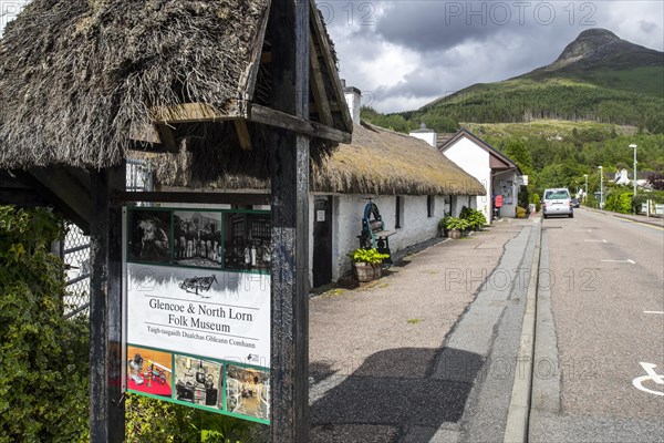 Glencoe & North Lorn Folk Museum in restored cottage with thatched roof