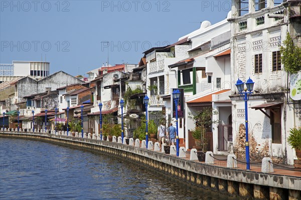 Colonial houses along the river Melaka in Malacca City