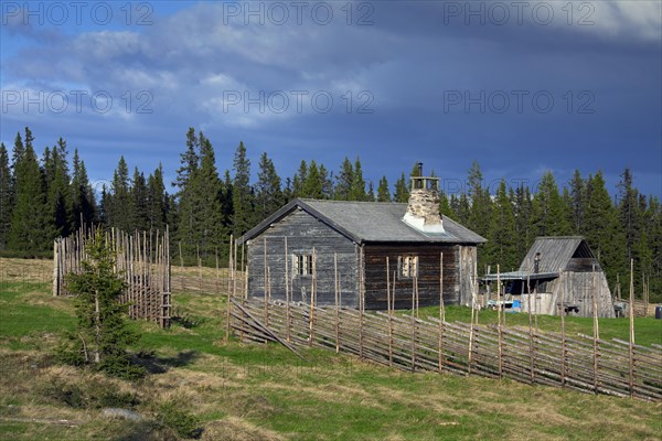 Log cabin farmhouse at Jaemtland