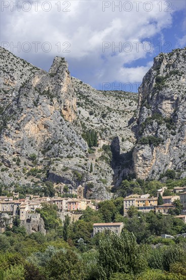 The village Moustiers-Sainte-Marie in the Alpes-de-Haute-Provence