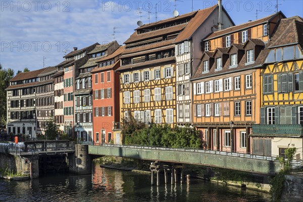 Colourful half-timbered houses along the River Ill in the Petite France quarter of the city Strasbourg